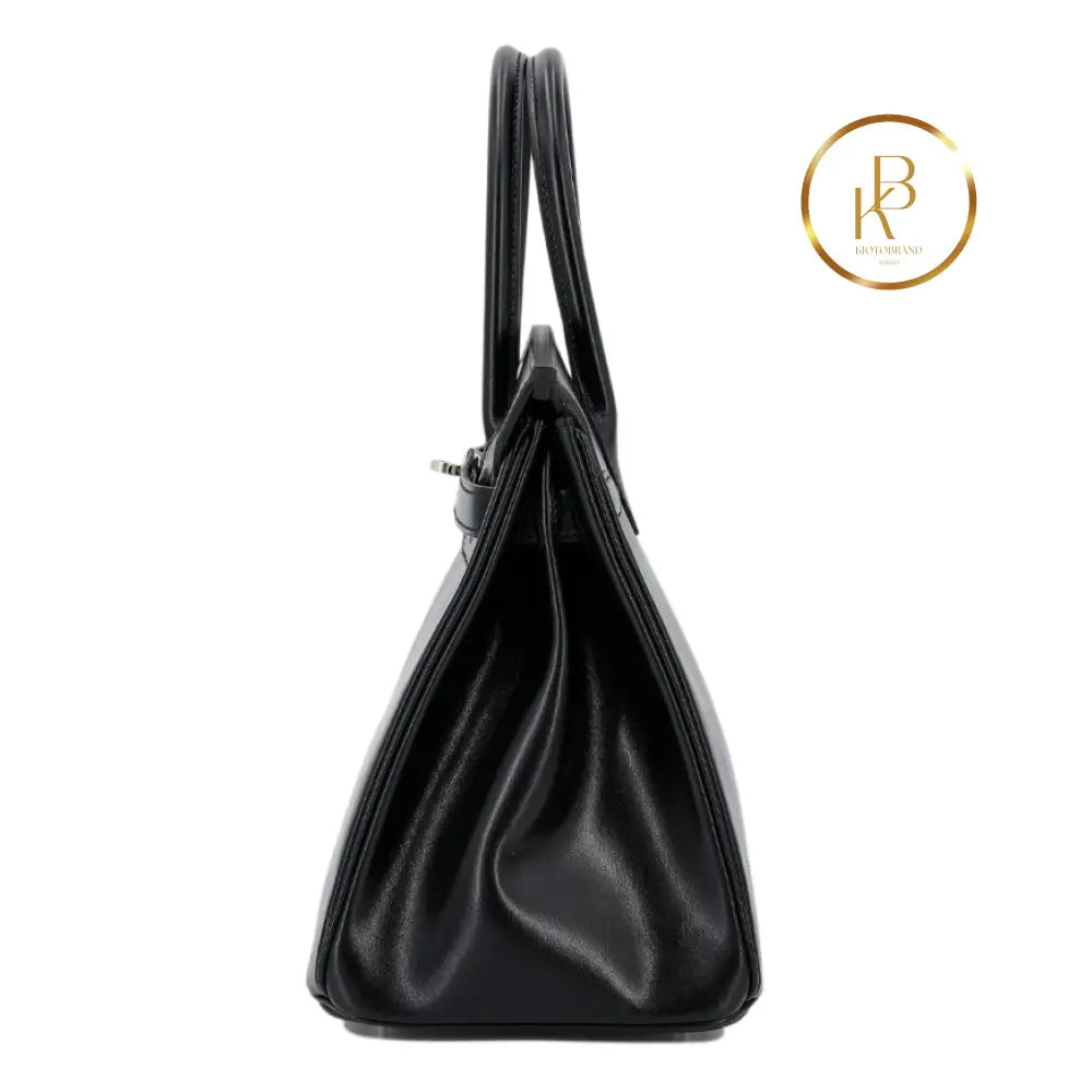 Birkin 30 Black Box-Calfskin Handbags