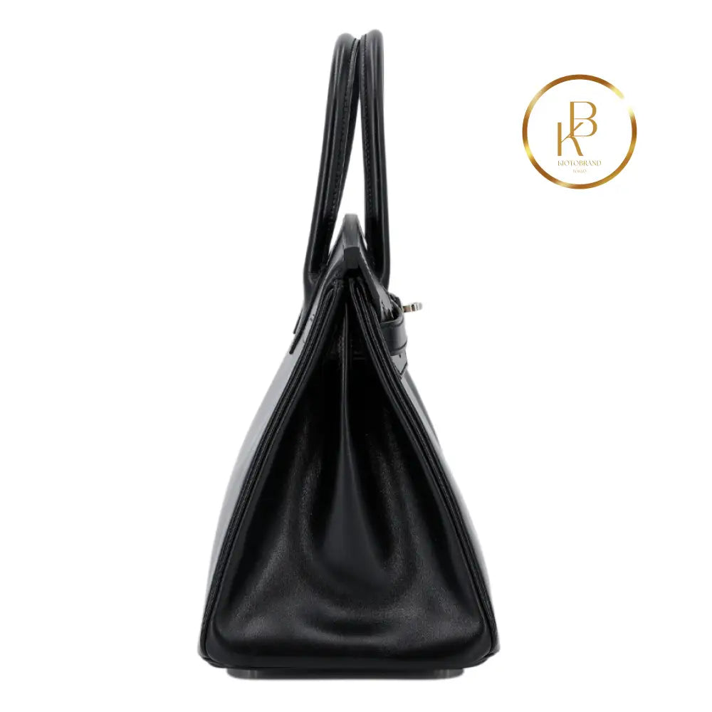 Birkin 30 Black Box-Calfskin Handbags