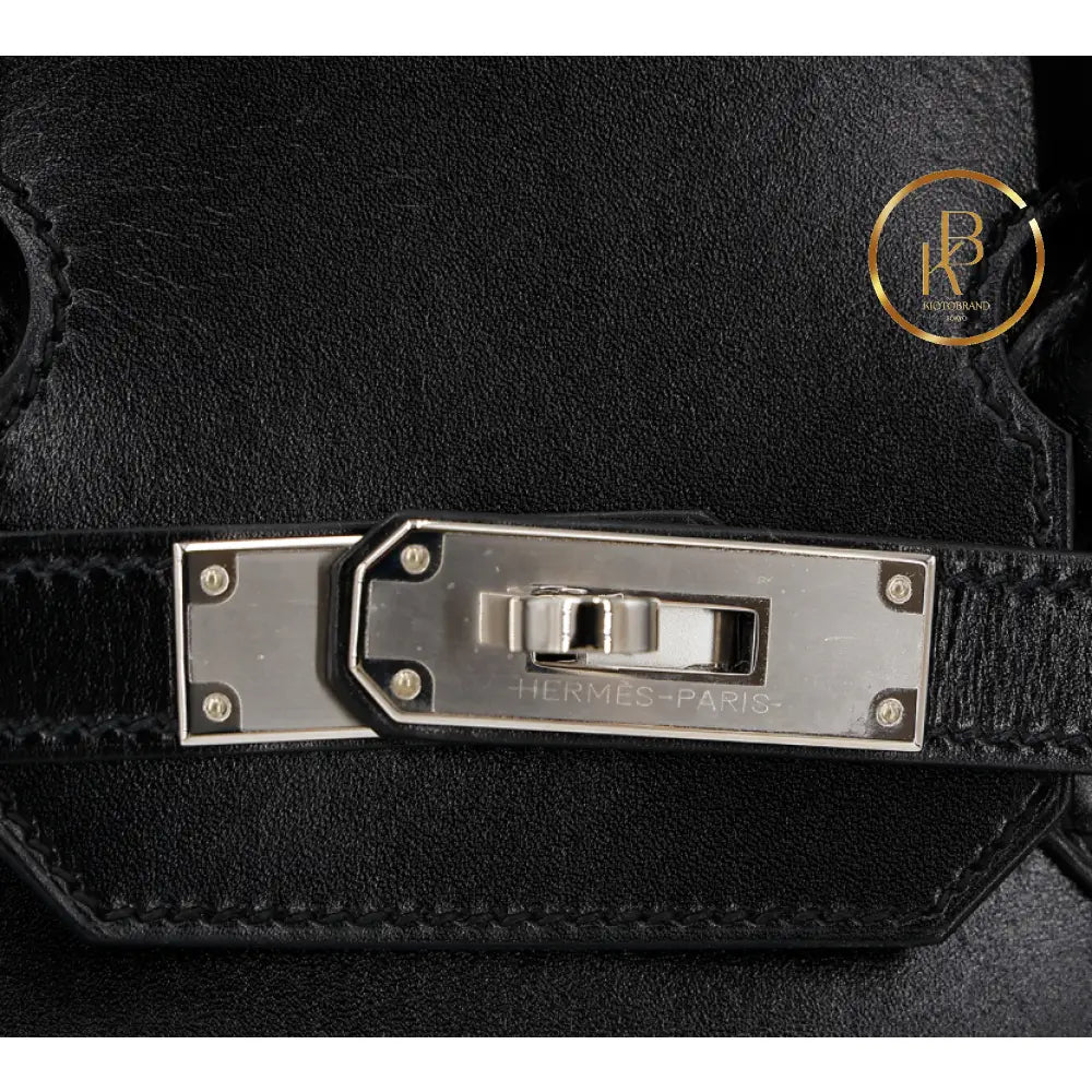 Birkin 30 Black Box-Calfskin Handbags