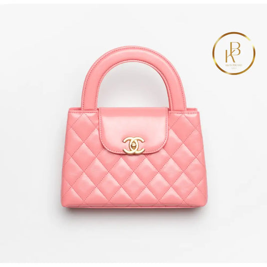 Cc Kelly Bag Shiny Aged Calfskin & Gold-Tone Metal Pink Handbags