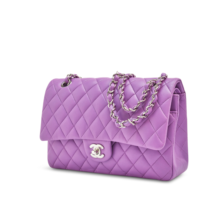 Small Classic Double Flap Purple Quilted Lambskin Handbags