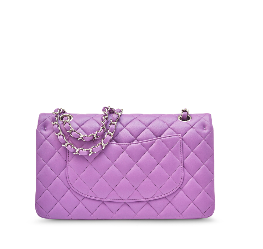 Small Classic Double Flap Purple Quilted Lambskin Handbags