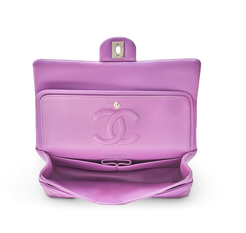 Small Classic Double Flap Purple Quilted Lambskin Handbags