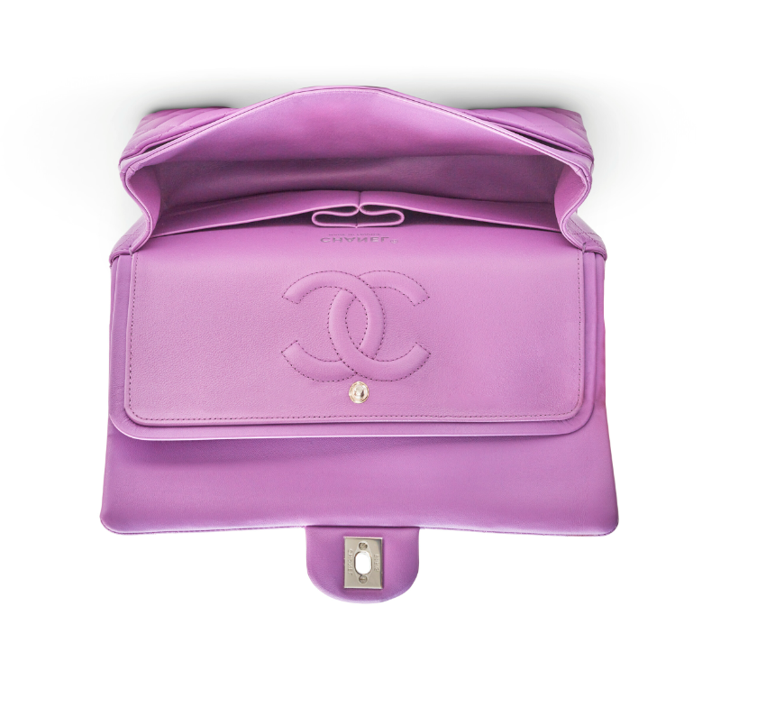 Small Classic Double Flap Purple Quilted Lambskin Handbags