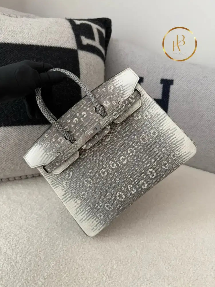 Birkin 25 Ombre Lizard Palladium Hardware