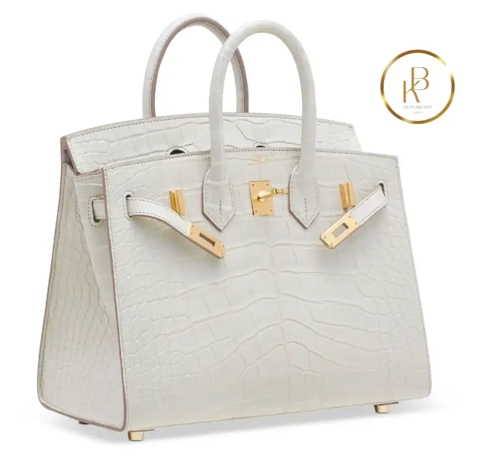 Birkin 25 Sellier Matte Beton Alligator Ghw Handbags