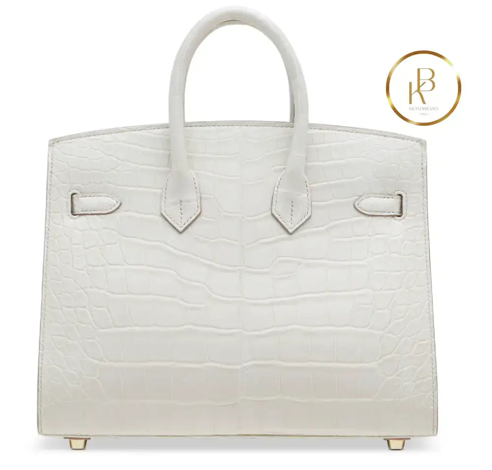 Birkin 25 Sellier Matte Beton Alligator Ghw Handbags