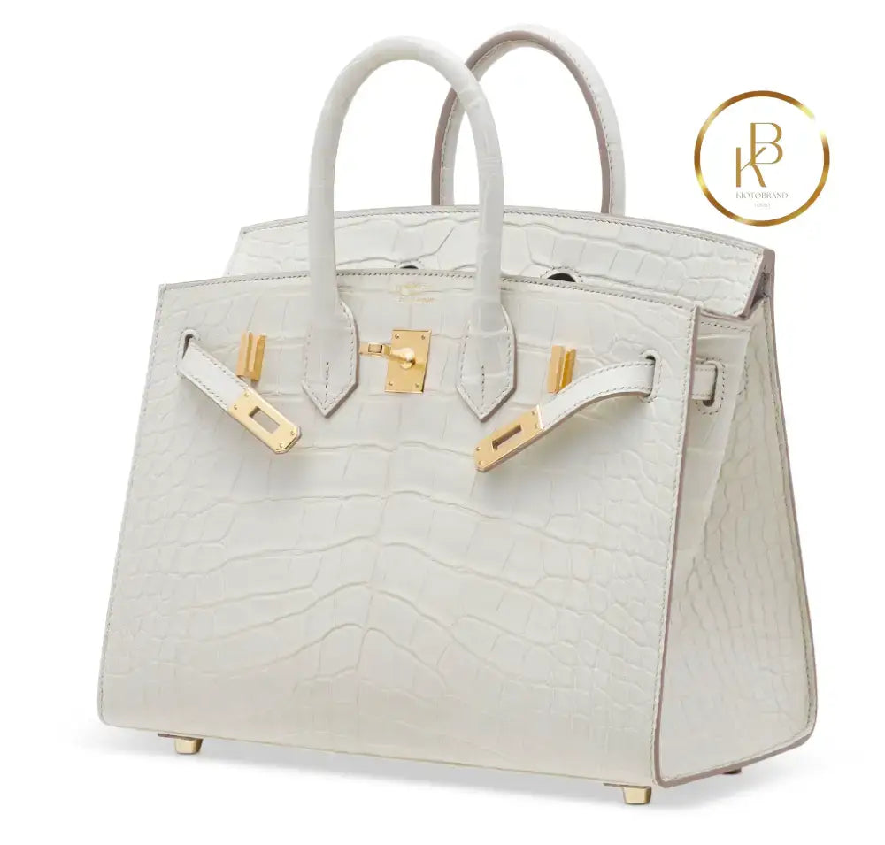 Birkin 25 Sellier Matte Beton Alligator Ghw Handbags