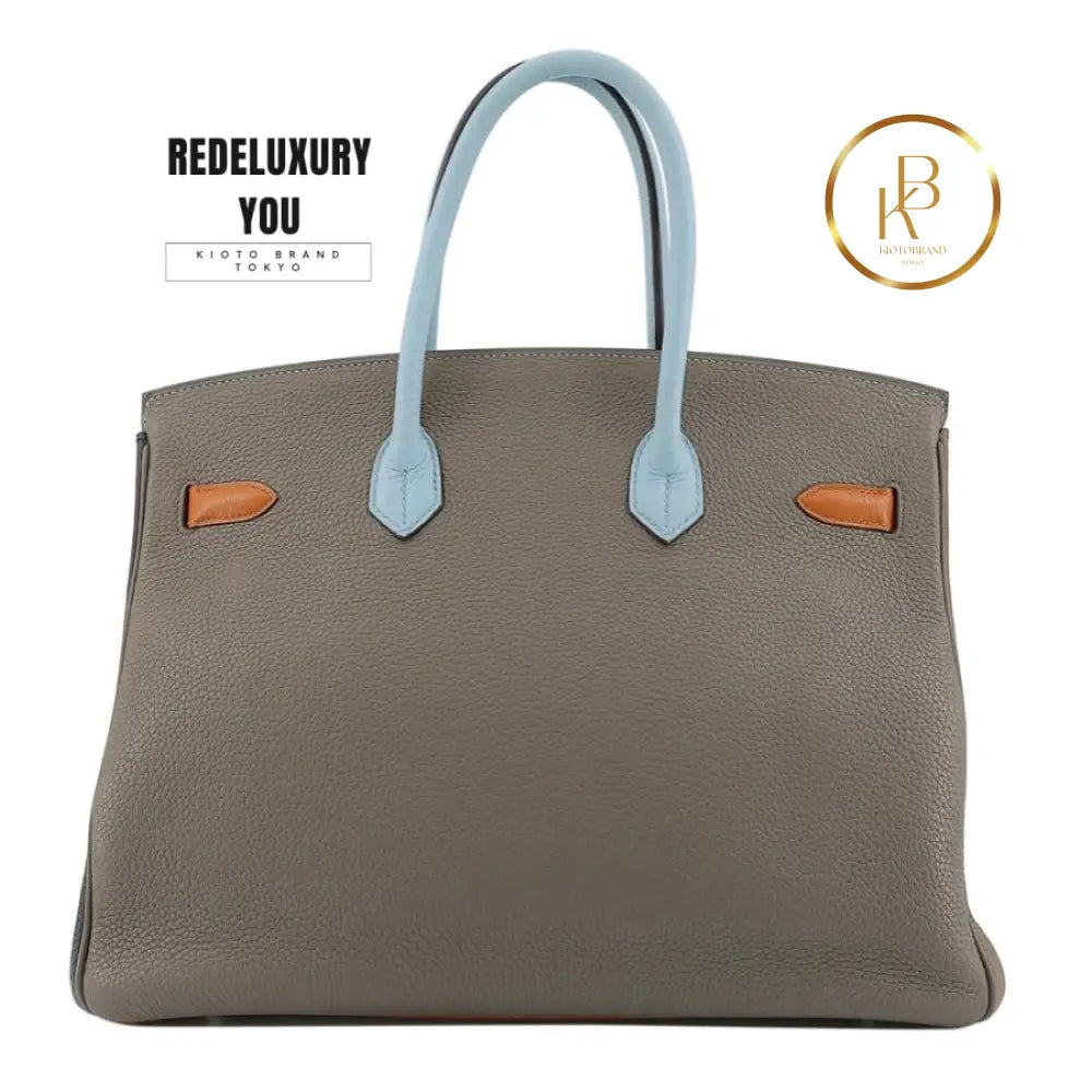 Birkin 35 Arlequin Retourne Ultra Violet Etain Blue Marine Bleu Obscur