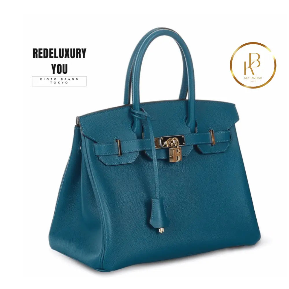 Birkin 30 Teal Blue Bag