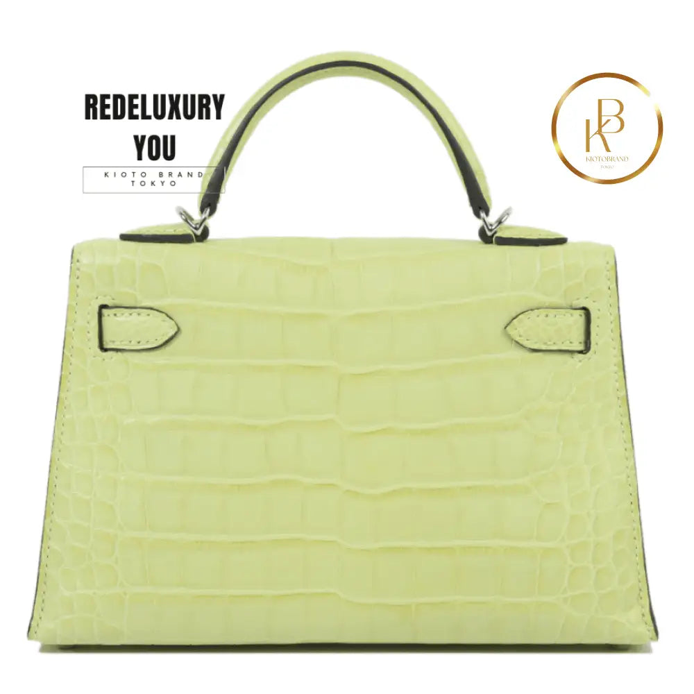 Kelly 20 Mini Ii Jaune Bourgeon Matte Alligator