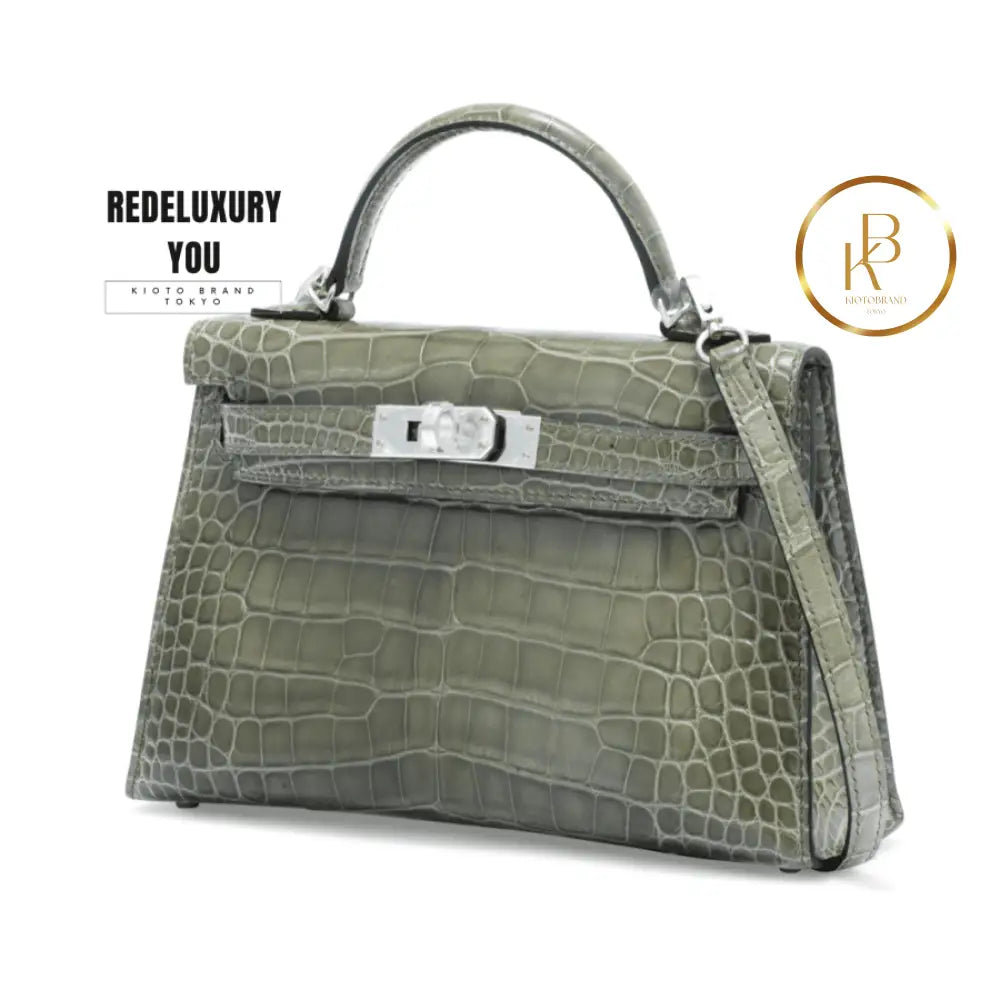 Kelly 20 Mini Pigeon Grey Crocodile