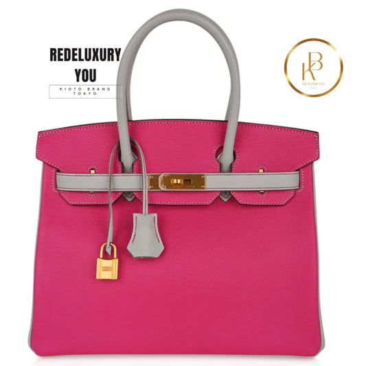 Birkin 30 Bag Hss Rose Shocking Gris Perle Chevre Special Order