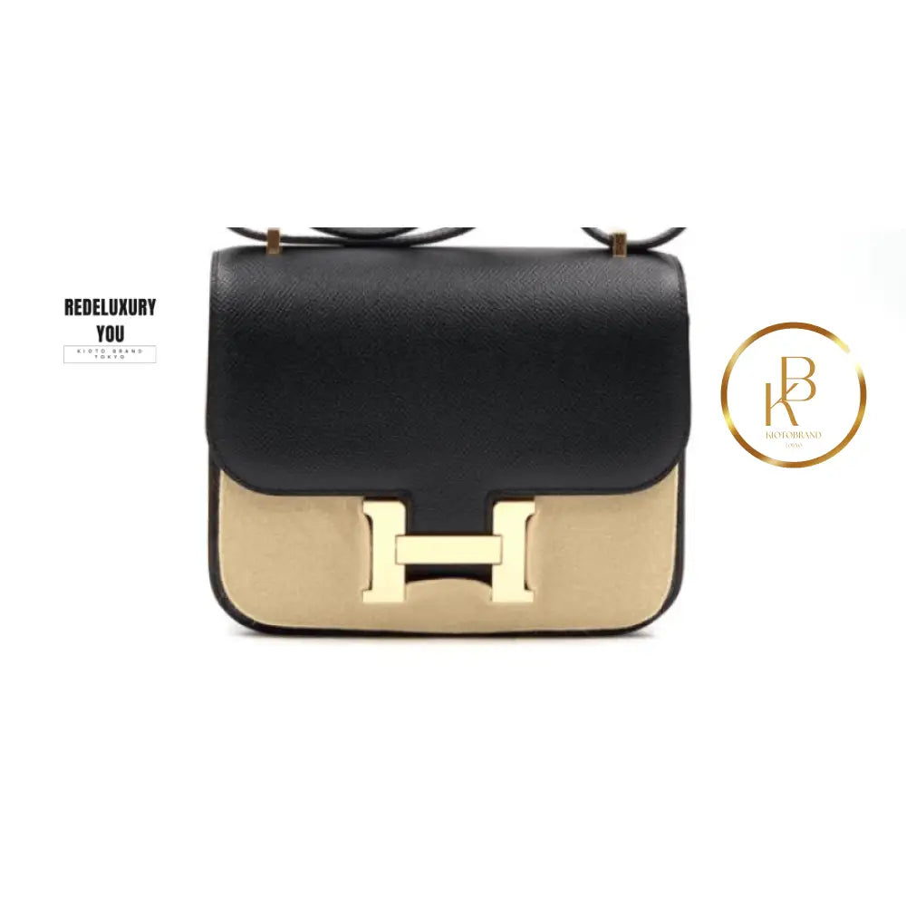 Constance Bag 18 Black Epsom Gold Hardware