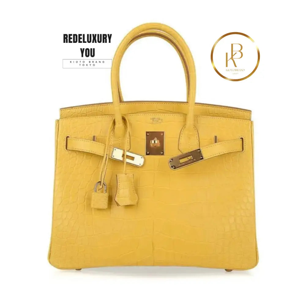 Birkin 30 Mimosa Matte Alligator