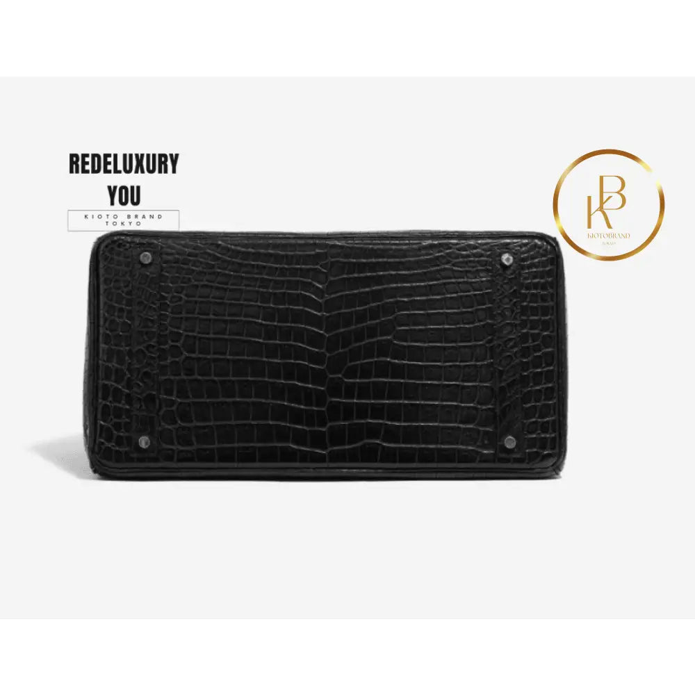 Birkin 40 Matte Porosus Crocodile Black