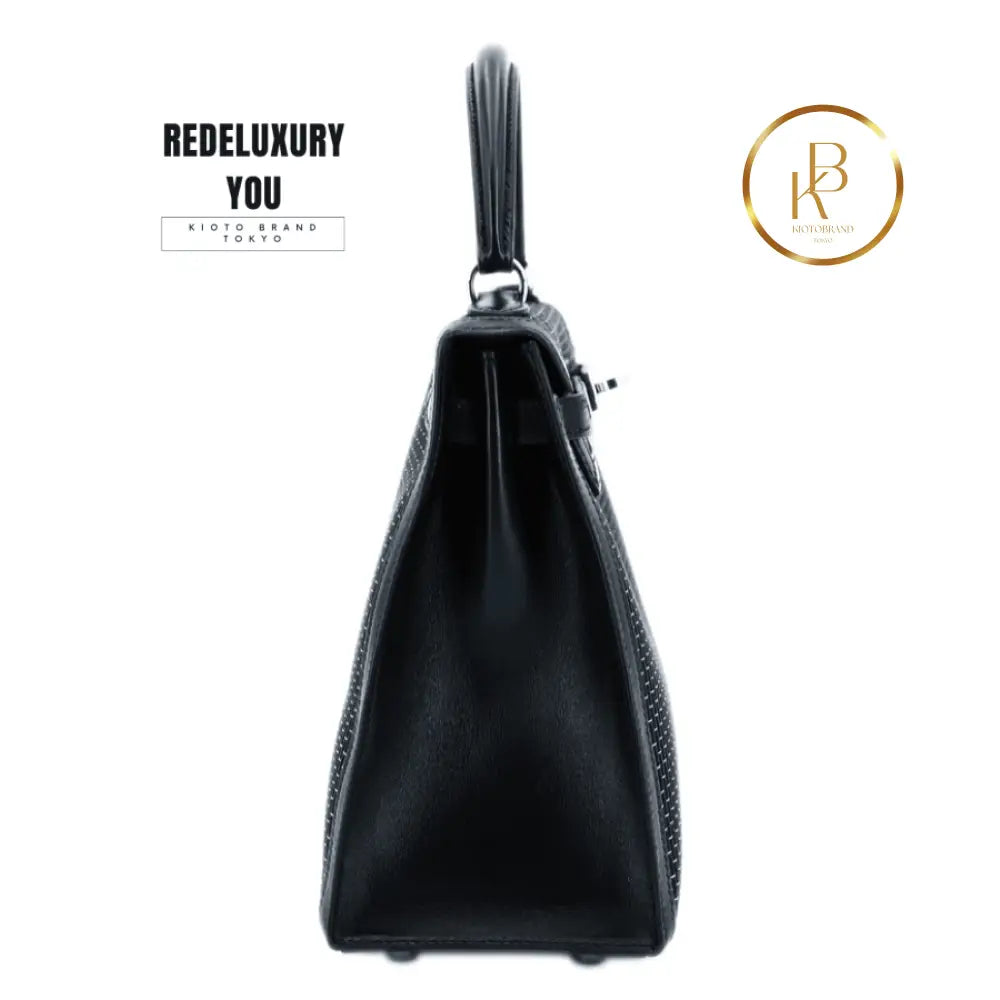 Kelly 25 Sellier Black Silver Crinoline Limited Edition