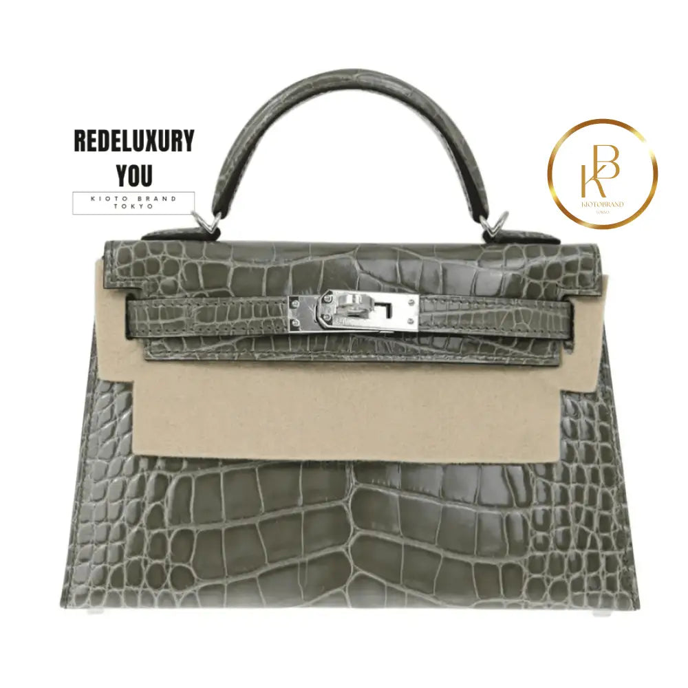 Kelly 20 Mini Pigeon Grey Crocodile