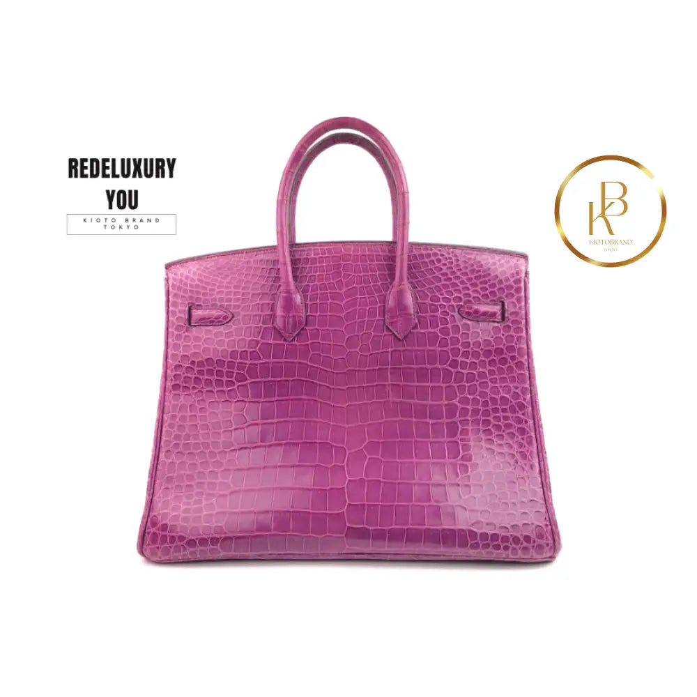 Birkin 35 Crocodile Cyclamen Purple Pink