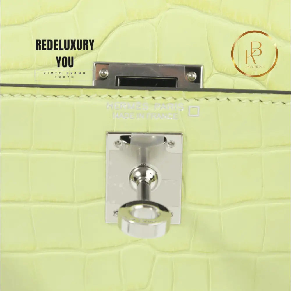 Kelly 20 Mini Ii Jaune Bourgeon Matte Alligator