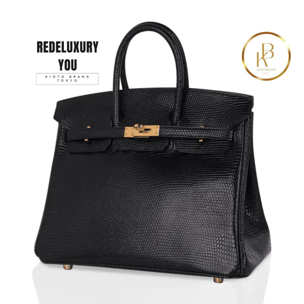 Birkin 25 Black Lizard Gold Hardware (Limited Edition)