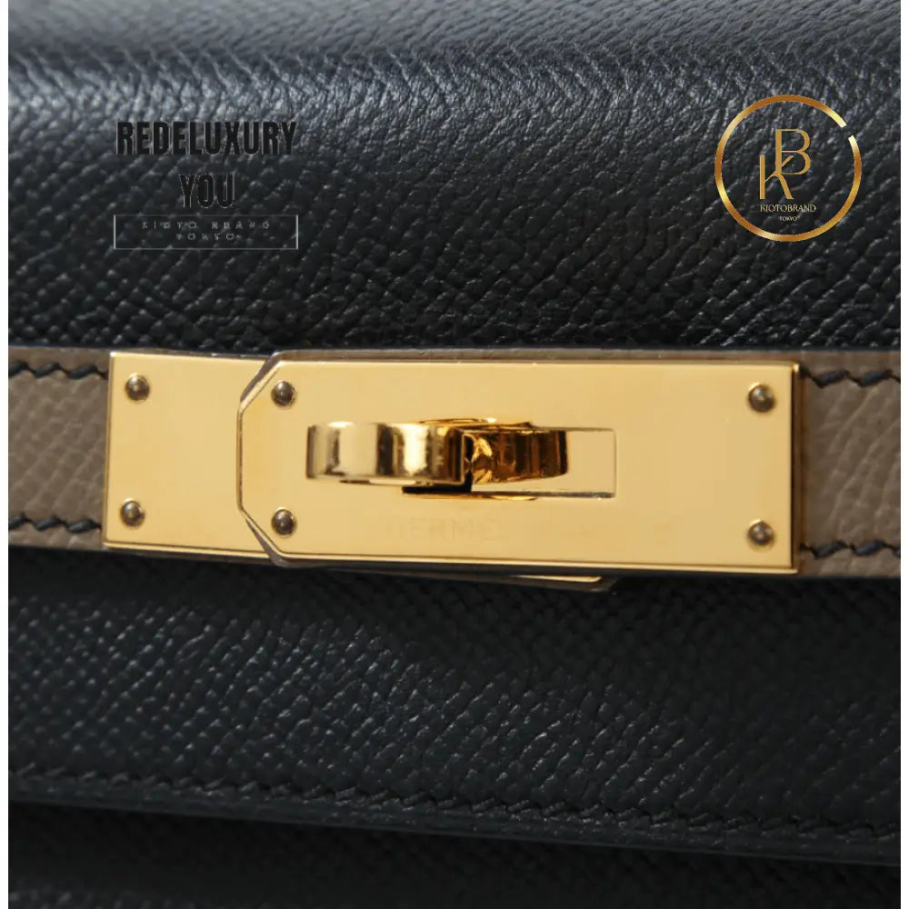 Kelly 28 Sellier Etoupe & Black Epsom