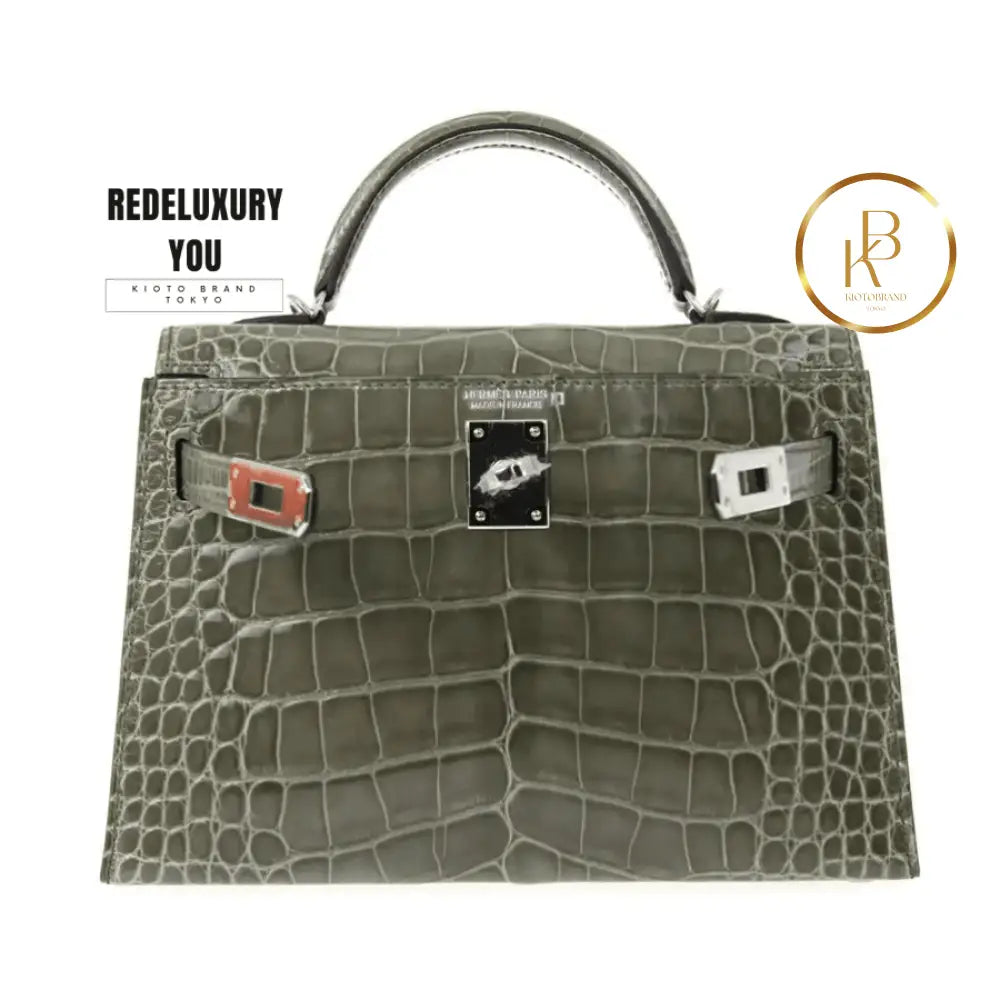 Kelly 20 Mini Pigeon Grey Crocodile