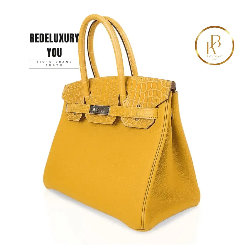 Birkin 30 Jaune Ambre Touch Crocodile