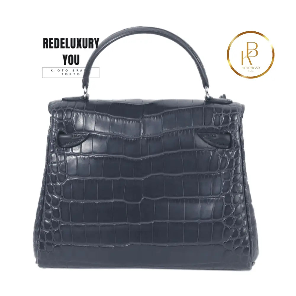Kelly Doll Matte Alligator Navy And Black (Limited Edition)