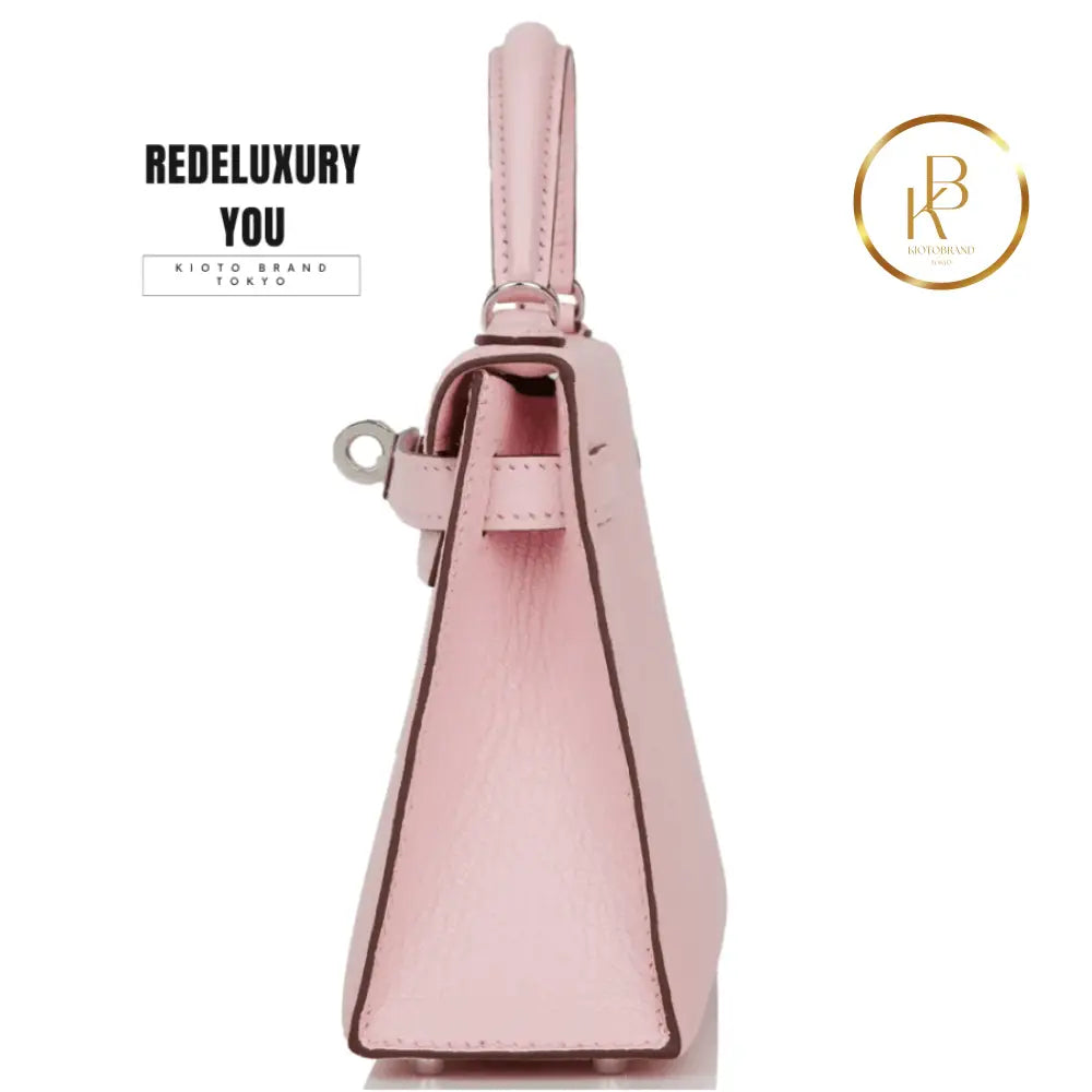 Kelly 20 Mini Sellier Rose Sakura Chèvre