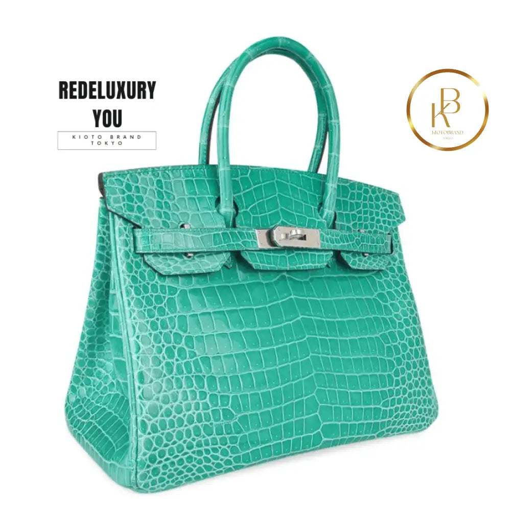 Birkin 30 Jade Porosus Crocodile