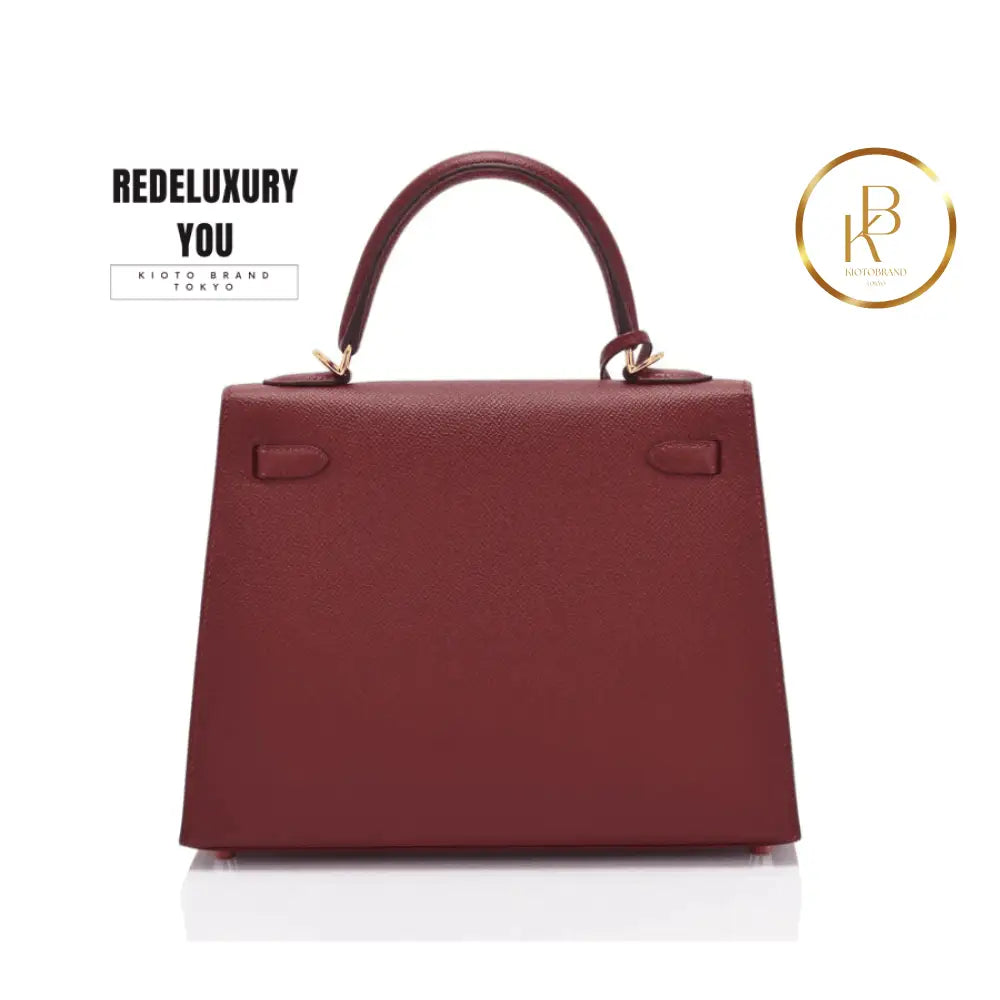 Kelly 25 Rouge H Bordeaux Epsom Sellier