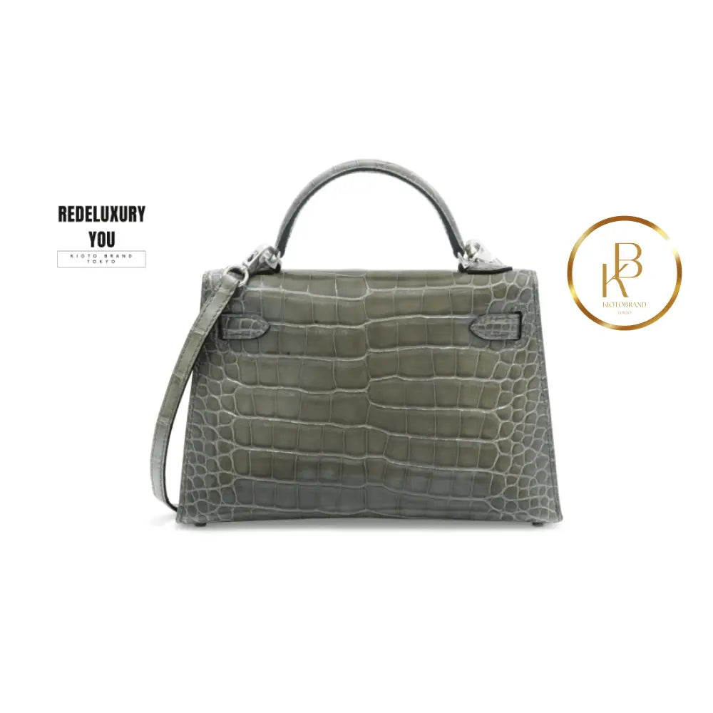 Kelly 20 Mini Pigeon Grey Crocodile