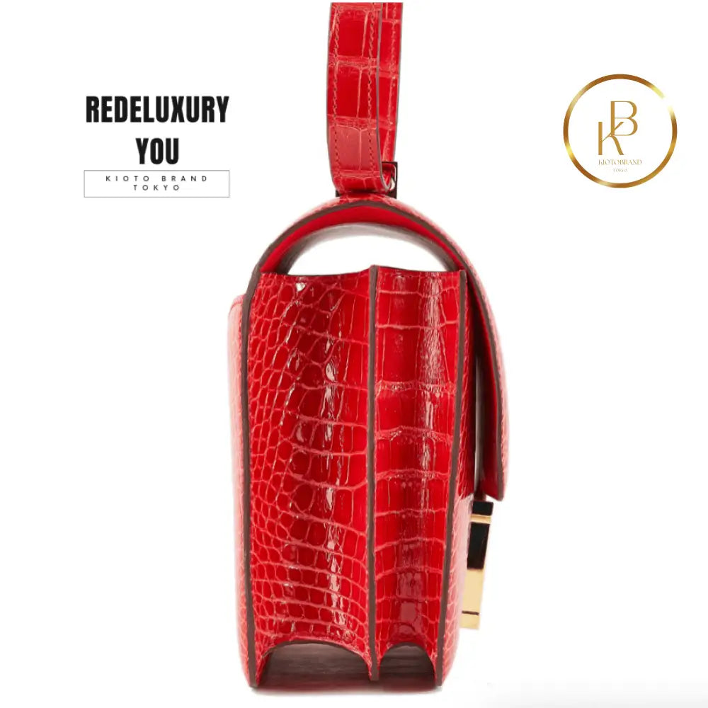 Constance 18 Red Shiny Alligator