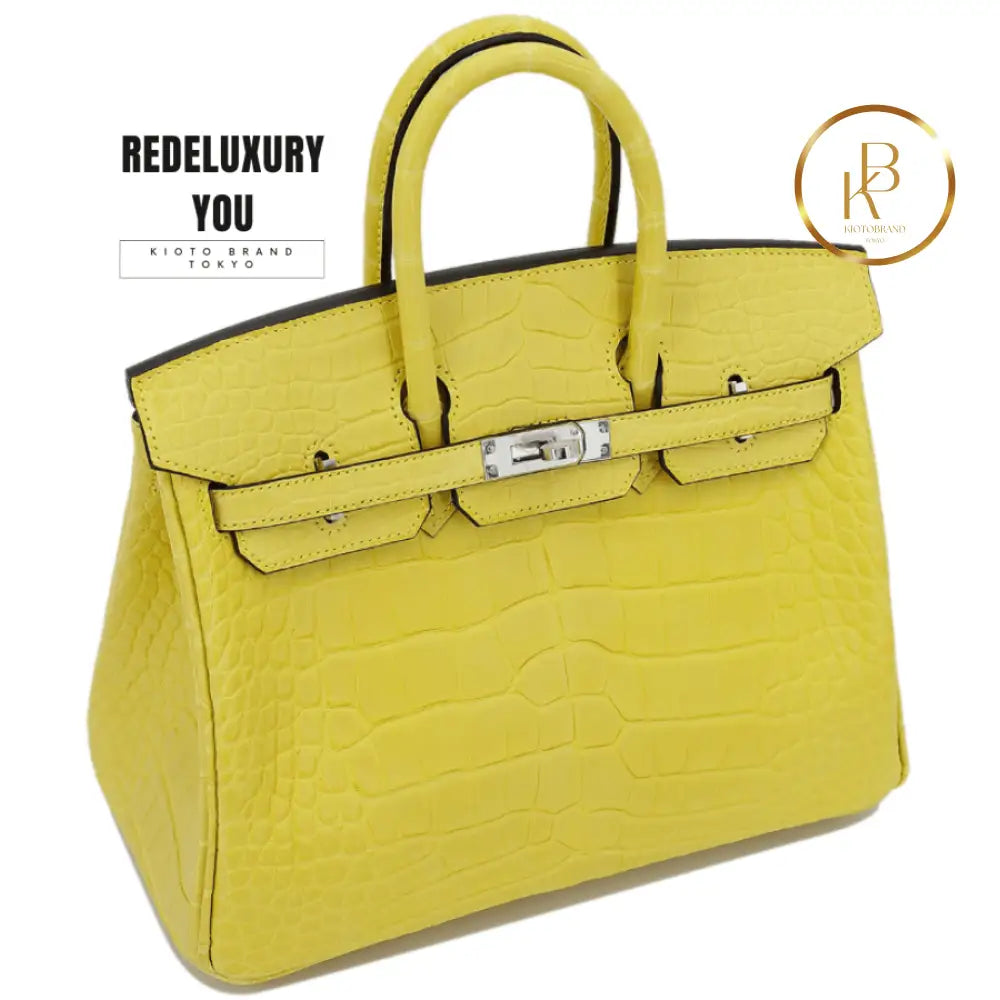Birkin 25 Mimosa Matte Alligator