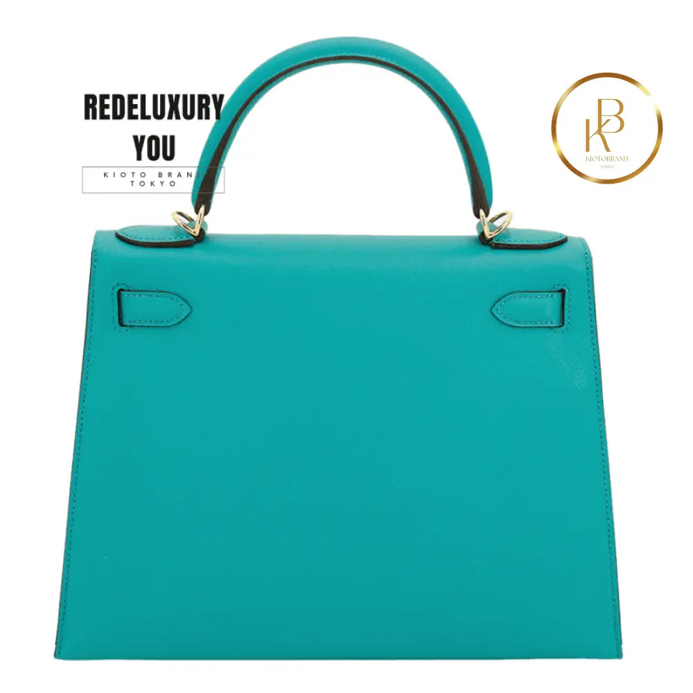 Kelly 28 Sellier Bleu Paon (Special Order)