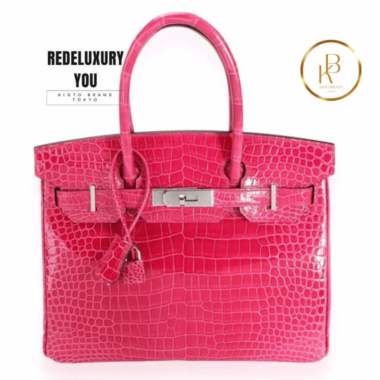 Birkin 30 Pink Crocodile Leather