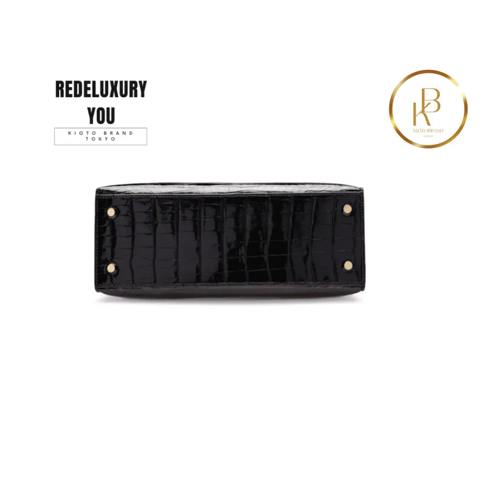 Kelly 25 Shiny Black Alligator Ghw