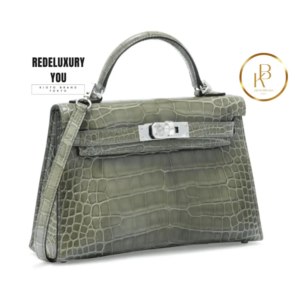 Kelly 20 Mini Pigeon Grey Crocodile