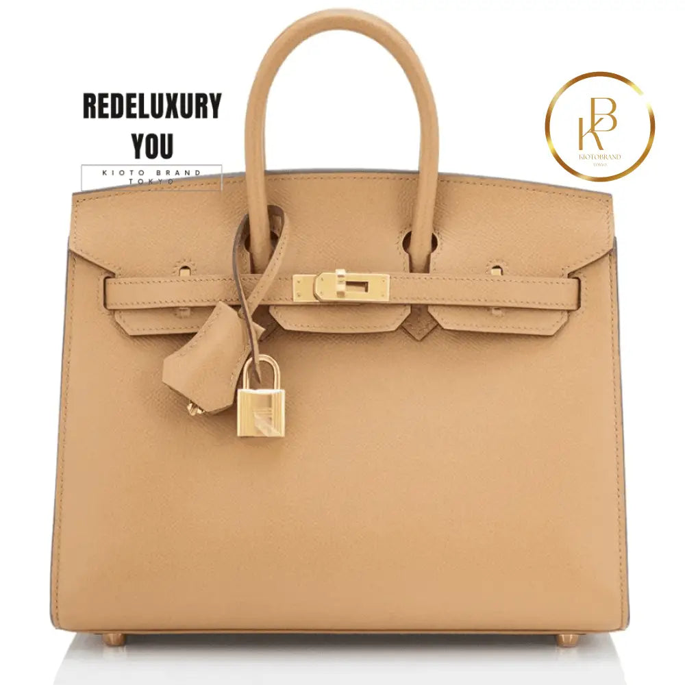 Birkin 25 Sellier Biscuit Veau Madame
