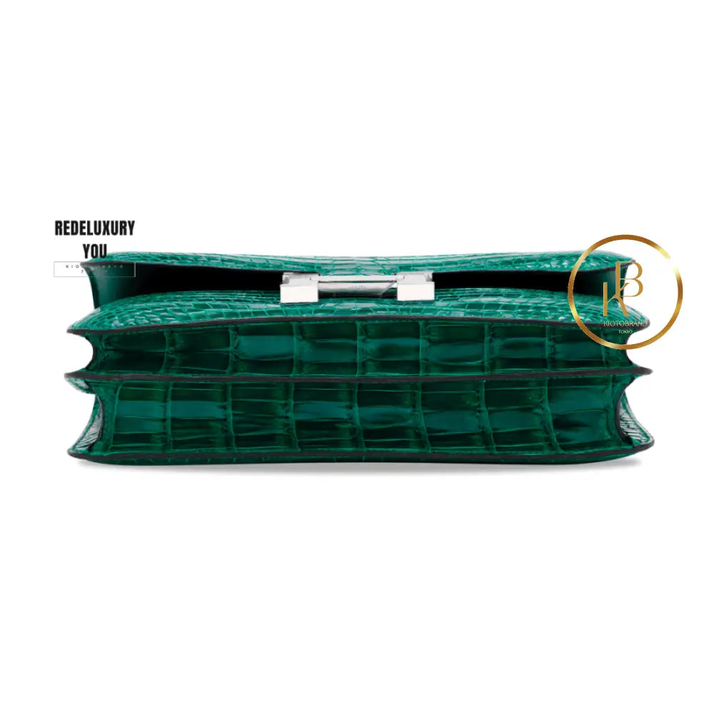 Constance Shiny Vert Emeraude Porosus Croc