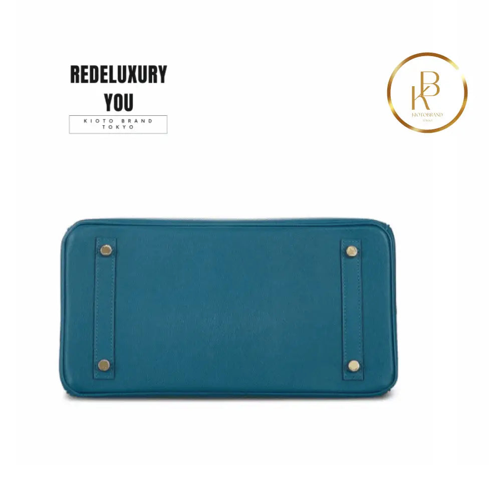 Birkin 30 Teal Blue Bag
