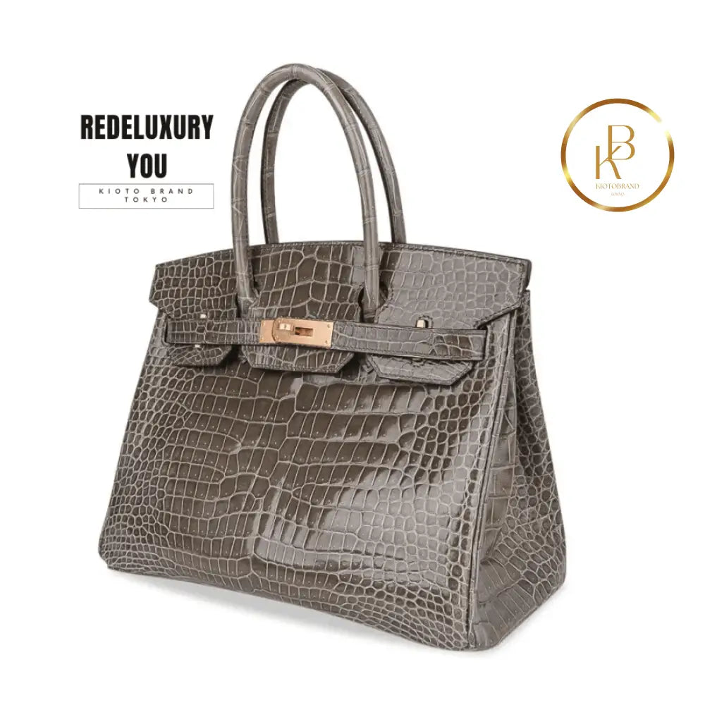 Birkin Hss 30 Gris Tourterelle / Blue Sapphire Porosus