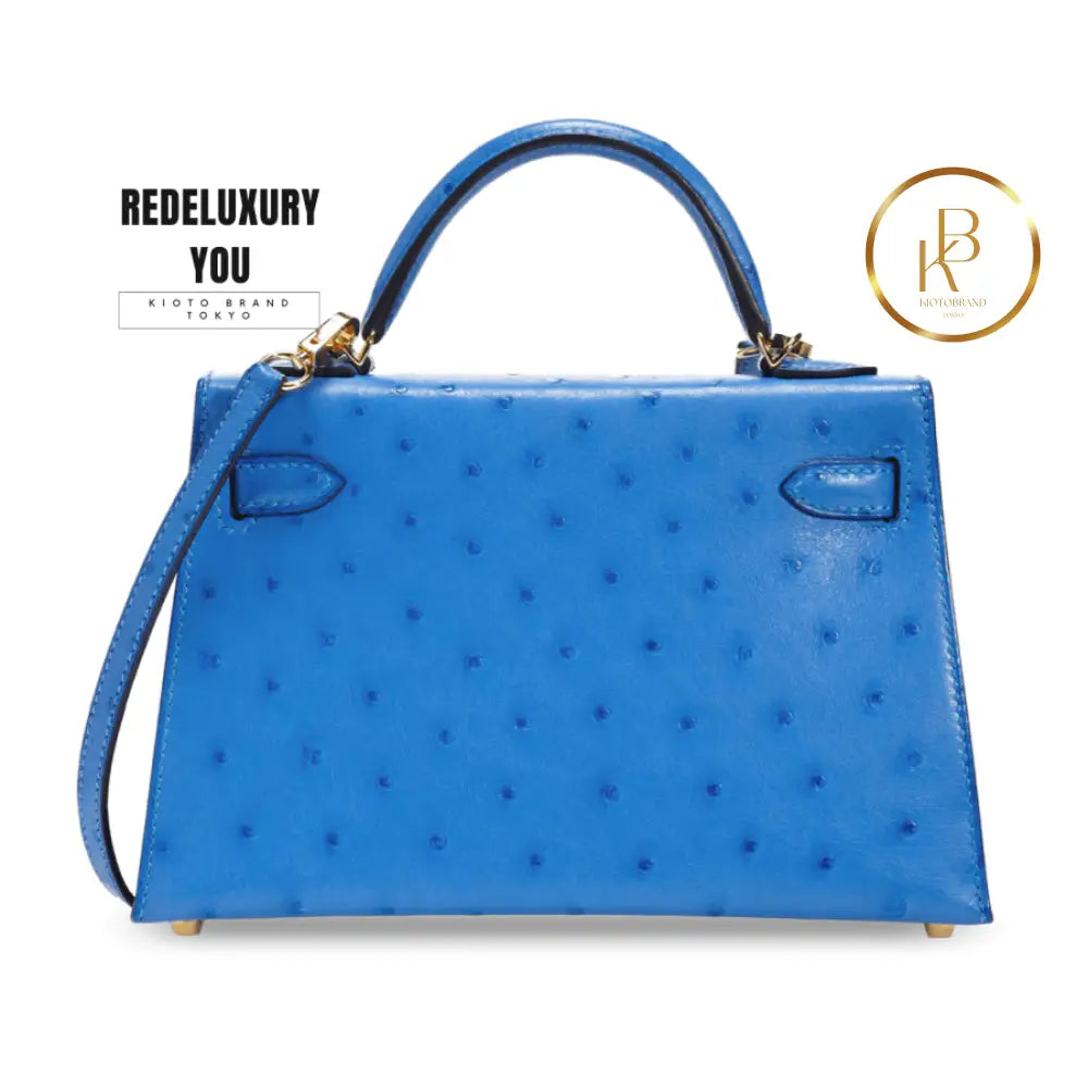 Kelly 20 Mini Ii Bleuet Ostrich