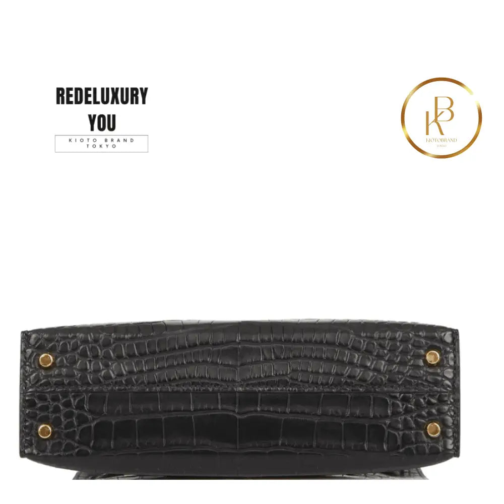 Kelly 20 Mini Black Matte Alligator