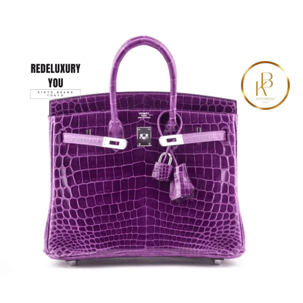 Birkin 25 Violet Niloticus Crocodile