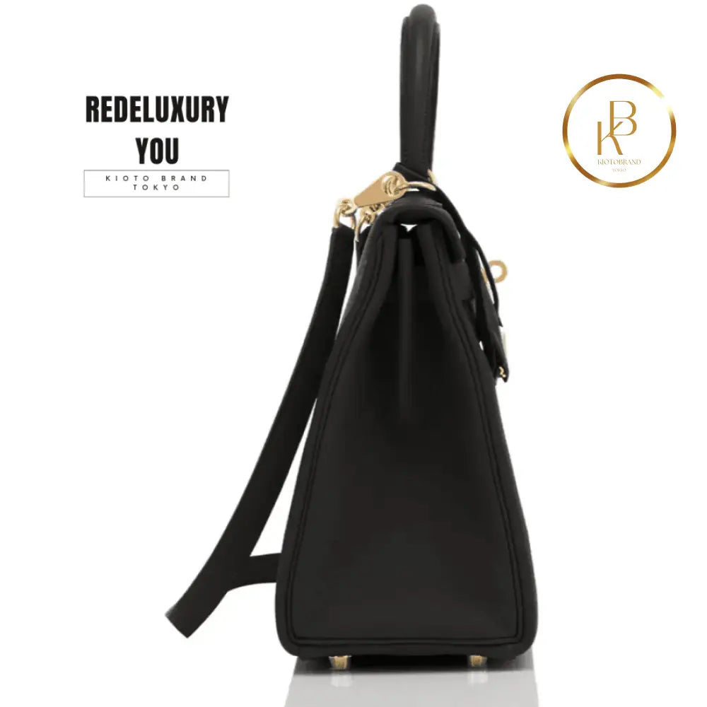 Kelly 28 Black Togo
