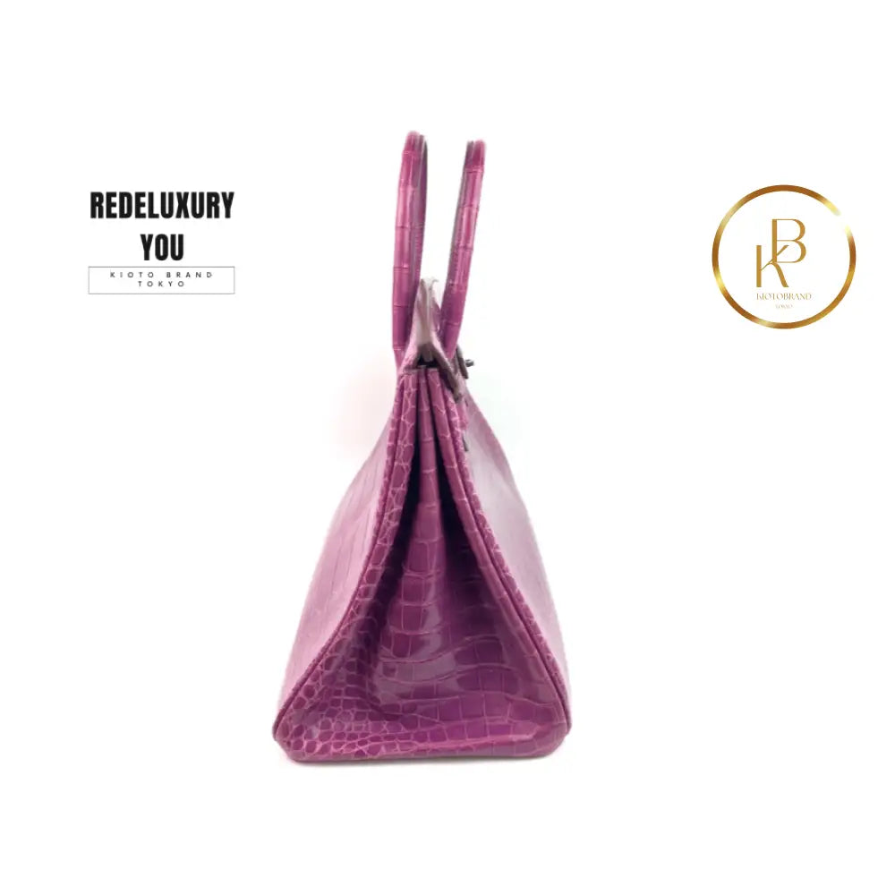 Birkin 35 Crocodile Cyclamen Purple Pink