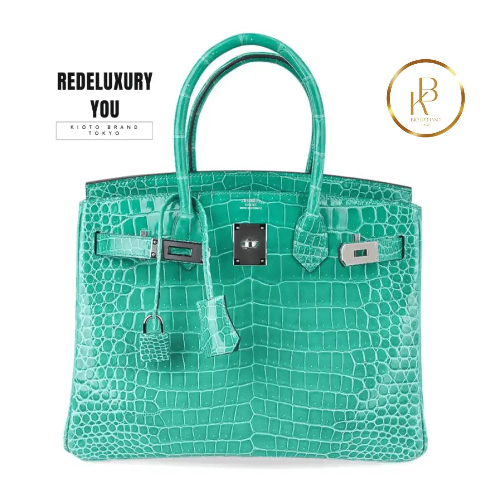 Birkin 30 Jade Porosus Crocodile
