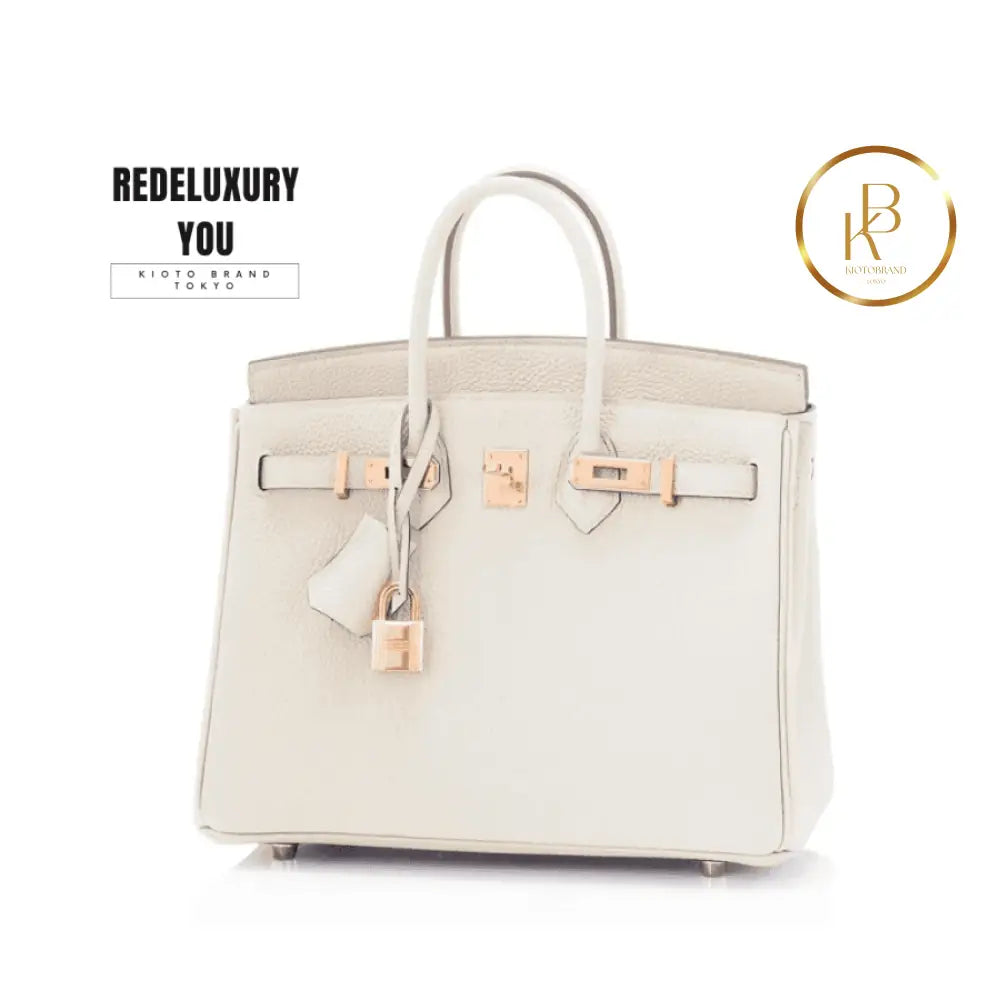 Birkin 25 Craie Rose Gold Hardware